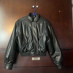 H&M women's bomber leather jacket